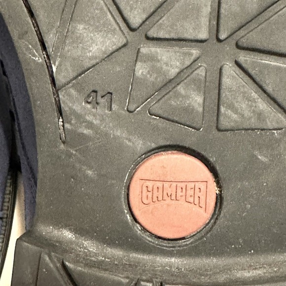 Camper Shoes US Mens Size 8 Oxford Derby Navy Blue Suede Leather Lace Up EU 41 - Picture 13 of 14